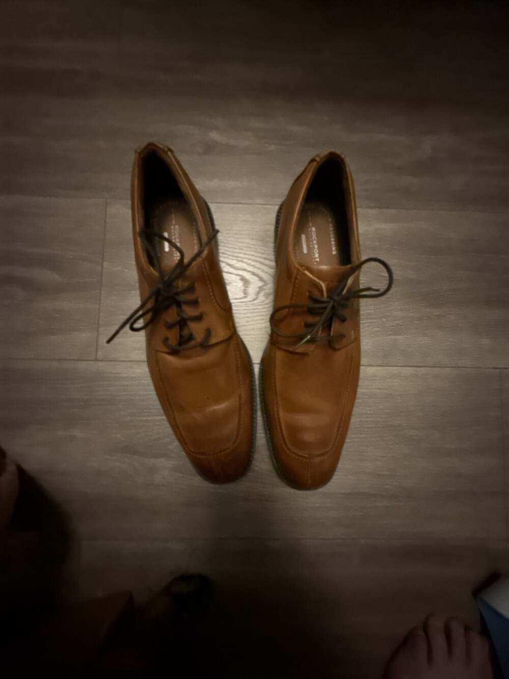 Rockport Men's Leather Dress Shoes Tan Brown Lace Up Oxfords